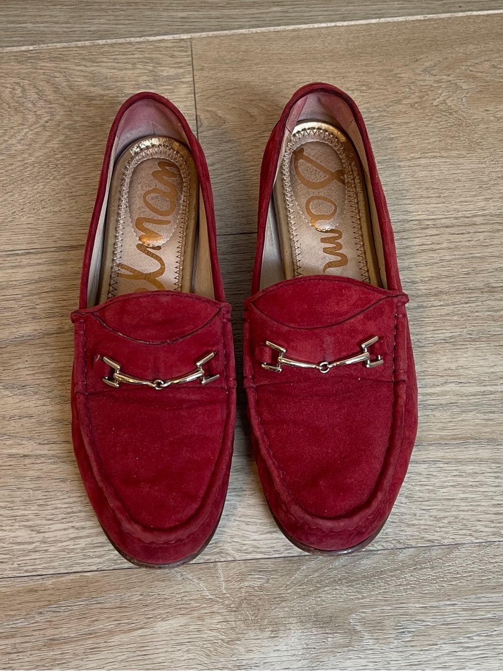 Size 8.5 (EU 38.5) Sam Edelman Burgundy Suede Loafers